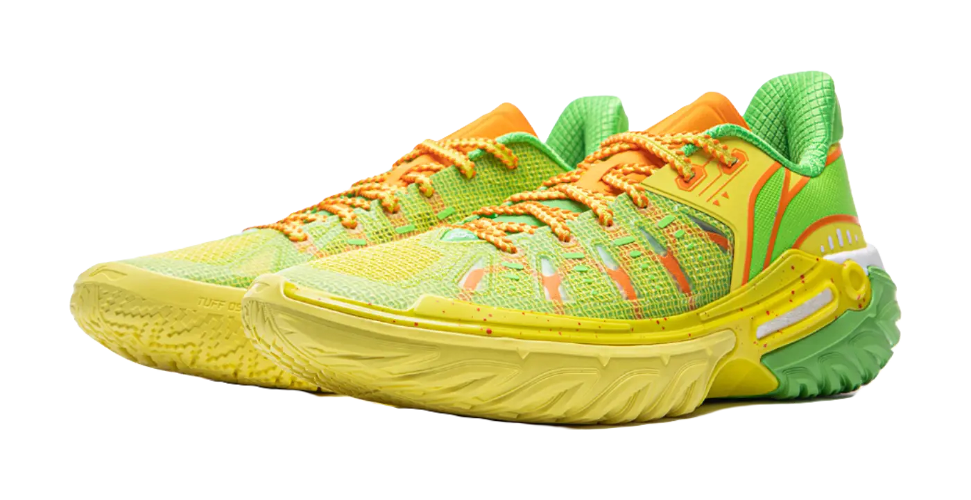 Li-Ning Jie Ao 2 Men's Outdoor Basketball Shoes - Cushioned Anti-Slip Low Top - Yellow/Green - Image 4