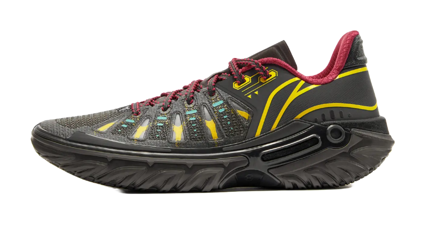 LiNing Jie Ao 2 Cushioning Breathable Low-Top Basketball Shoes Men's Black Yellow - Image 2