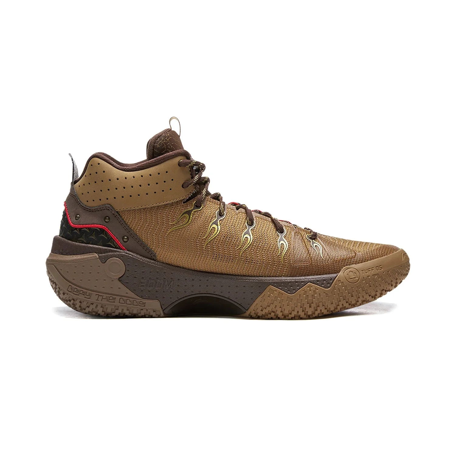 Li-Ning Jie Ao 2 High Basketball Shoes - Cushioning, Abrasion Resistant, High-Top Men's Tan - Image 3