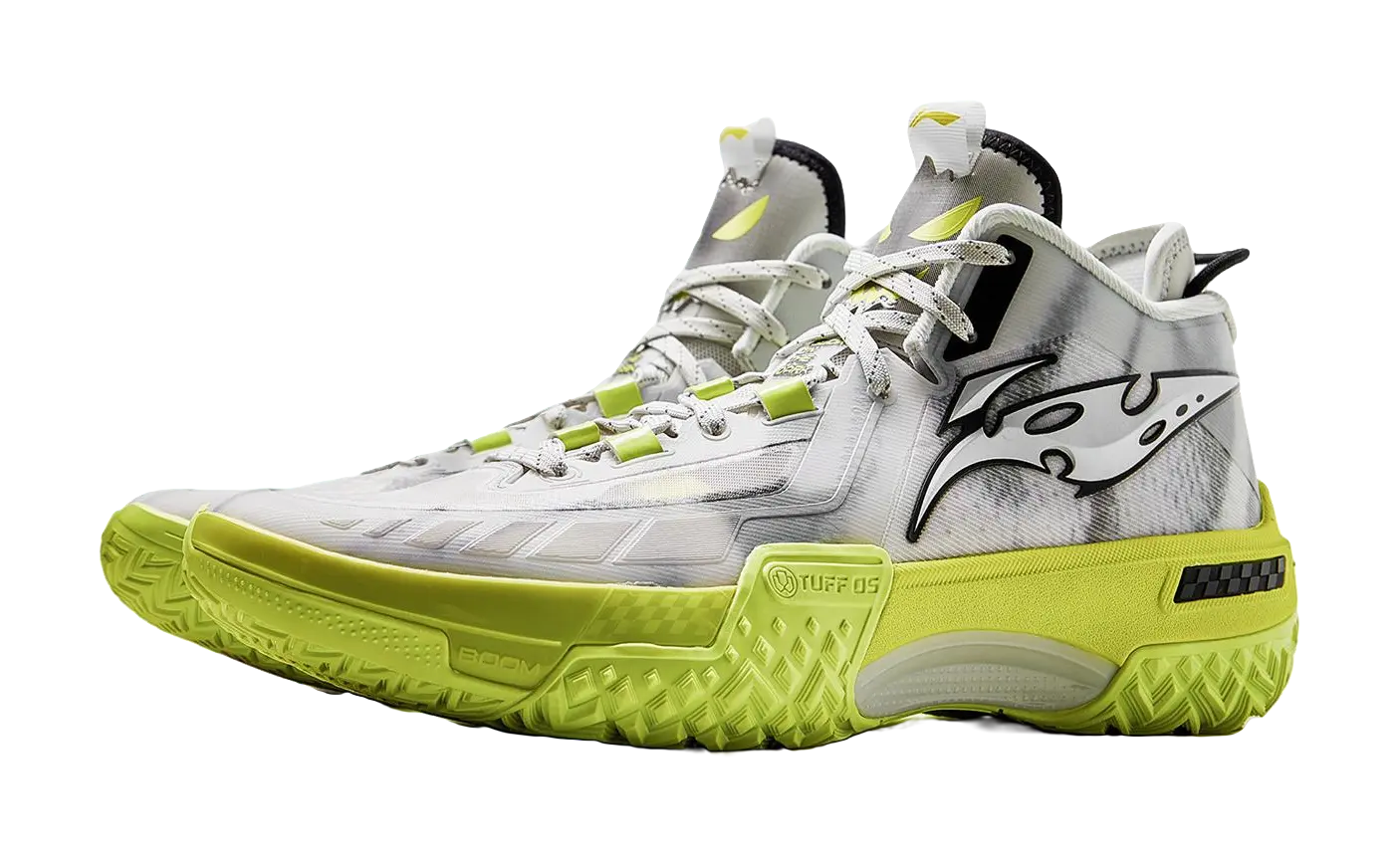 Li-Ning Jie Ao 'Silent' Men's Mid-Top Basketball Shoes - Shock Absorption & Durability, Light Lime - Image 3
