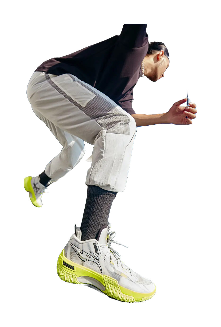 Li-Ning Jie Ao 'Silent' Men's Mid-Top Basketball Shoes - Shock Absorption & Durability, Light Lime - Image 8