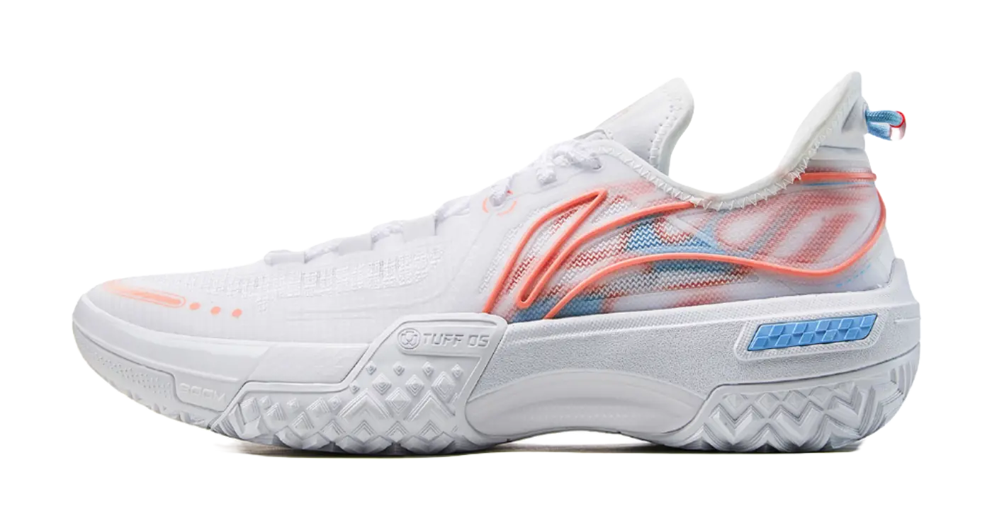 Li-Ning Jie Ao Low 'White Flame' Men's Basketball Shoes - Cushioned Slip-Resistant Outdoor Sneakers