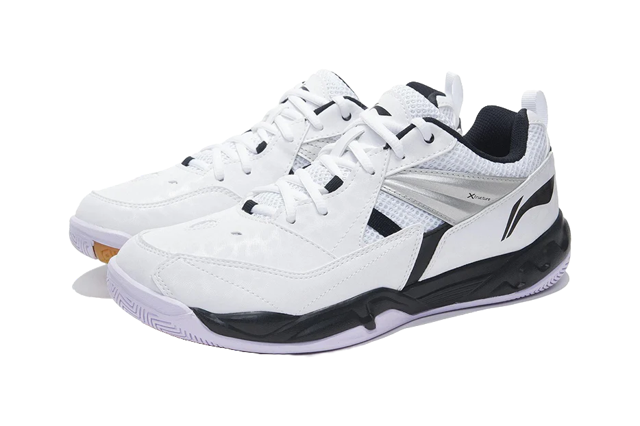 Li-Ning Koba Men's Badminton Shoes - Shock Absorbing, Slip Resistant, Breathable Low-Top (White/Black) - Image 3