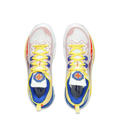 Li-Ning Liren 3 V2 Pixel Low-Top Basketball Shoes - Anti-Slip, Wear-Resistant - Unisex Yellow/Red/Blue - Image 3