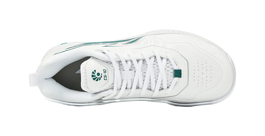 Li-Ning Saga 3LITE Badminton Shoes - Slip & Abrasion Resistant, Breathable Low-Top Unisex White/Green - Image 3