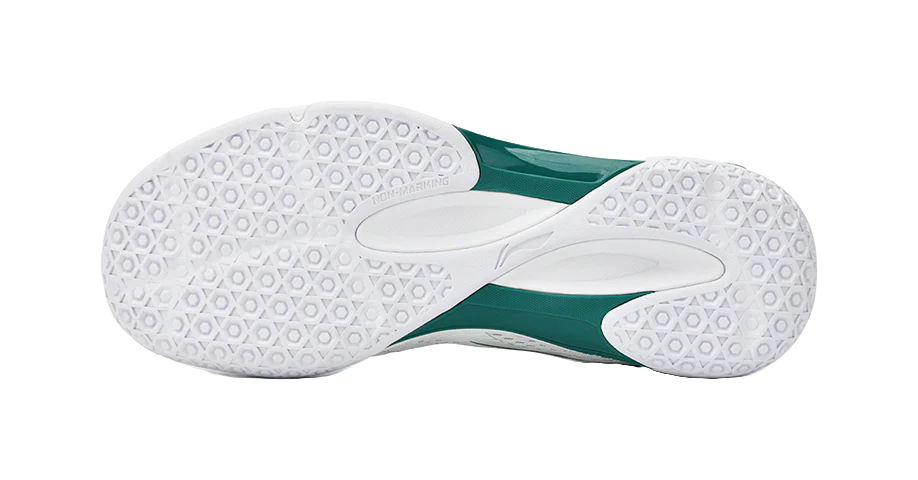Li-Ning Saga 3LITE Badminton Shoes - Slip & Abrasion Resistant, Breathable Low-Top Unisex White/Green - Image 4