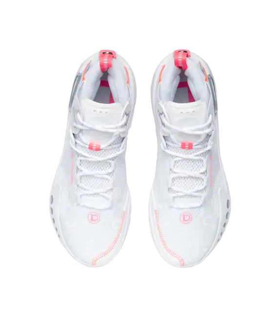 Li-Ning Wade Shadow 3 Mid-Top Basketball Shoes - Shock Absorbing, Slip & Abrasion Resistant - White/Pink - Image 4