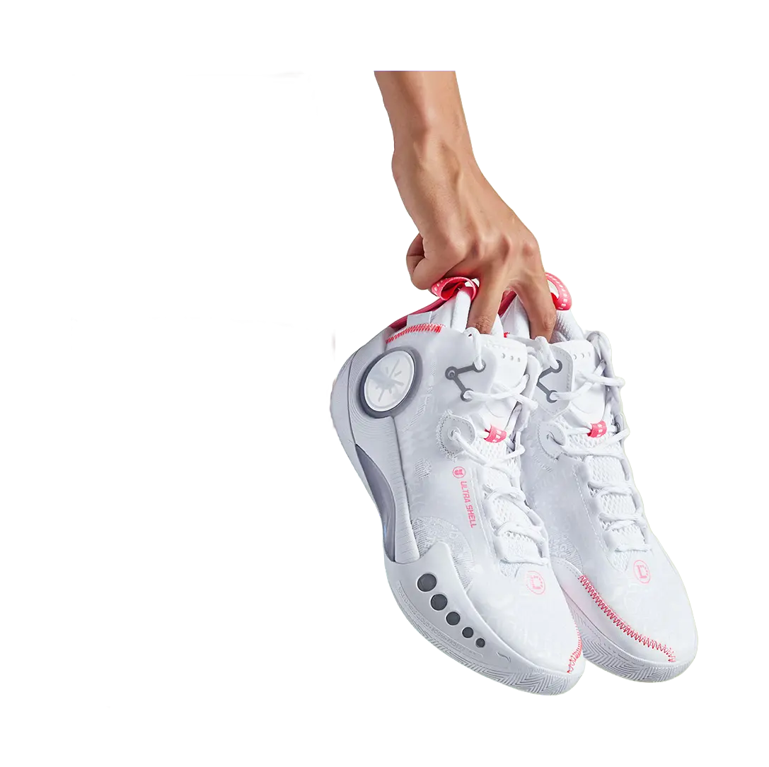 Li-Ning Wade Shadow 3 Mid-Top Basketball Shoes - Shock Absorbing, Slip & Abrasion Resistant - White/Pink - Image 6