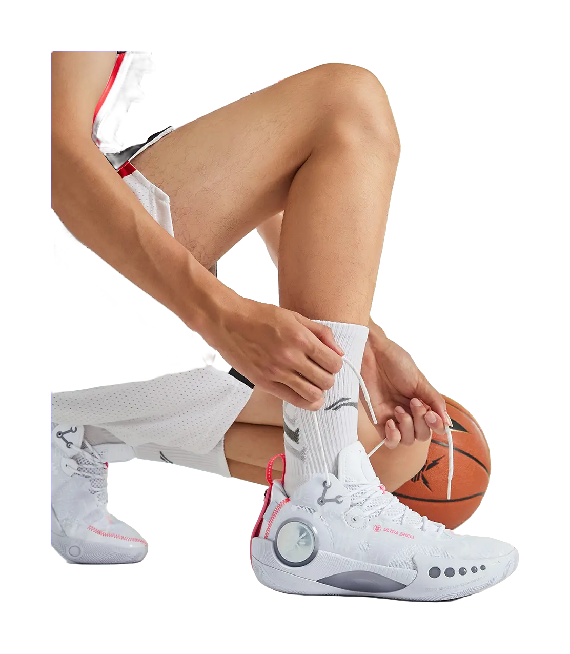 Li-Ning Wade Shadow 3 Mid-Top Basketball Shoes - Shock Absorbing, Slip & Abrasion Resistant - White/Pink - Image 7