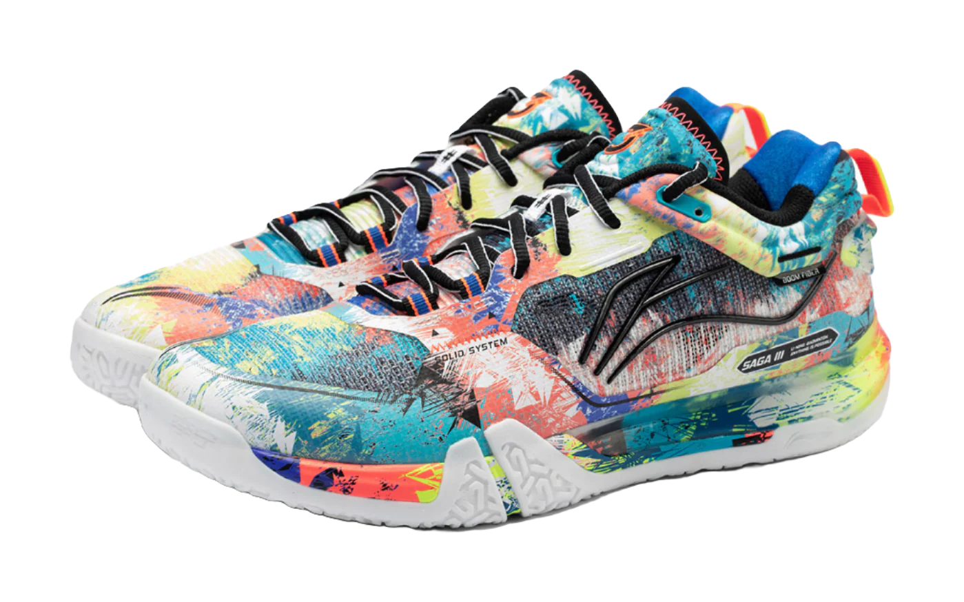 LiNing Saga III Pro Badminton Shoes - Slip & Abrasion Resistant, Breathable, Supportive Low-Top (Unisex, Blue/Pink) - Image 3