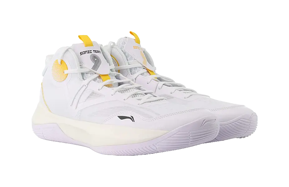 LI-NING Sonic 9 Men's Basketball Shoes White/Orange - Image 3