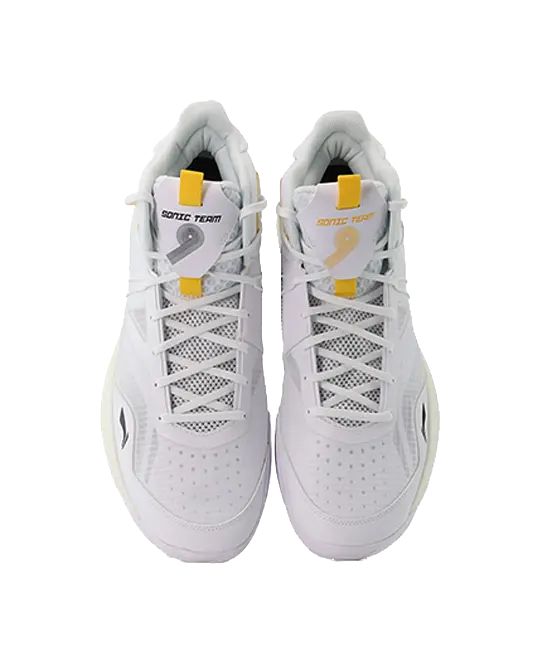LI-NING Sonic 9 Men's Basketball Shoes White/Orange - Image 4