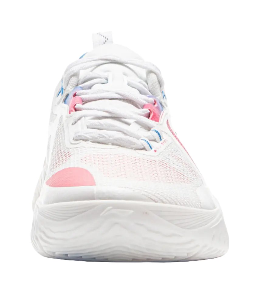 LiNing Speed 10 Cushioning, Wear Resistant Low Top Basketball Shoes Mens White Pink Blue - Image 5