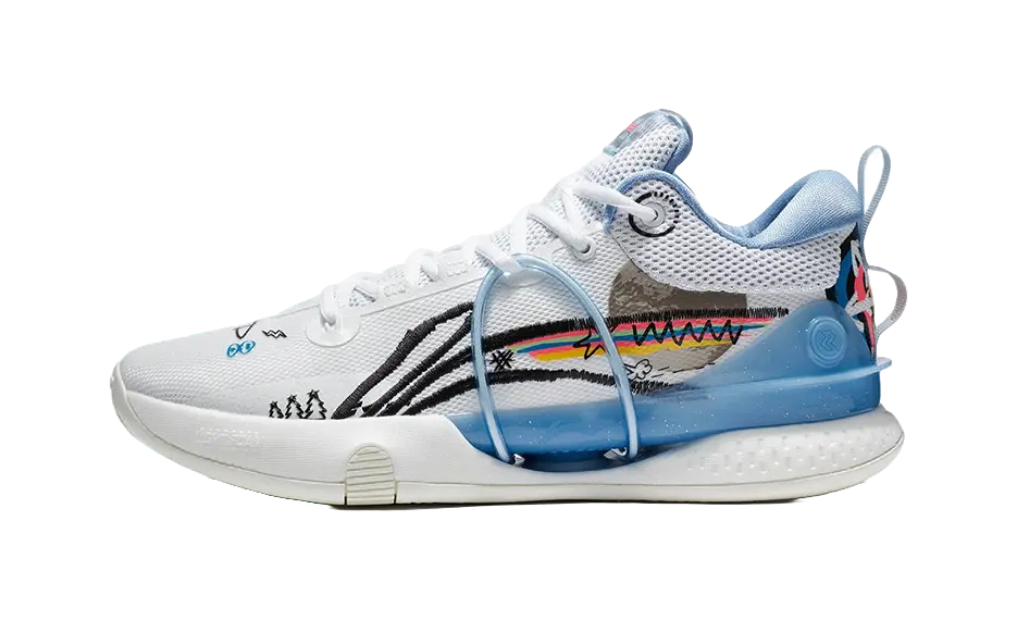 Li-Ning Speed 8 Men's Basketball Shoes - White/Blue | 䨻 Tech | Shock Absorbing | Slip & Abrasion Resistant