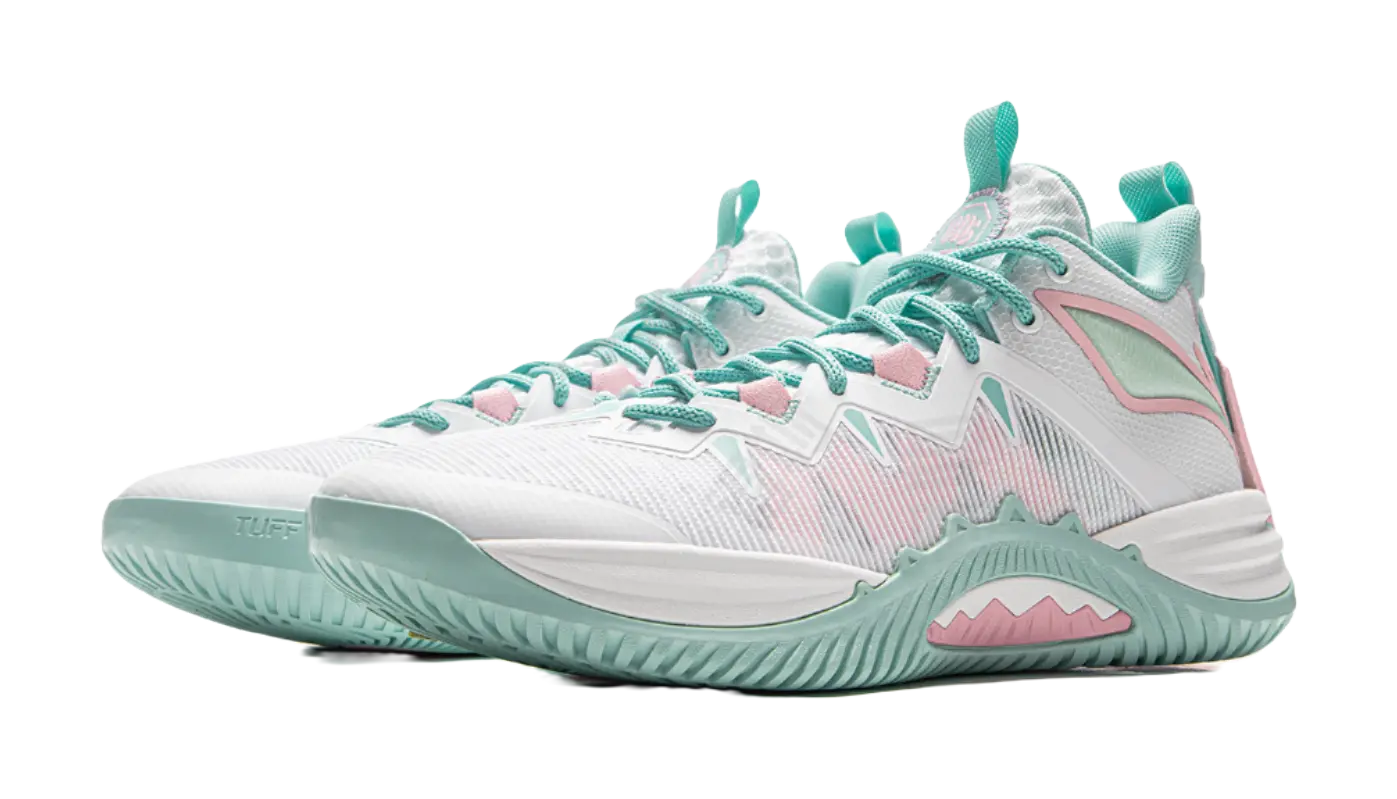Li-Ning BADFIVE Storm 10 Men's Basketball Shoes - Cushioning, Slip-Resistant, Breathable, Rebound Low-Top Sneakers White/Green - Image 4