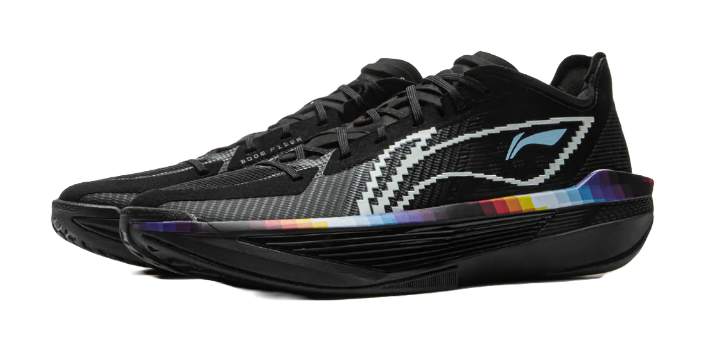 Li-Ning Men's Ultra Light 'Pixel' Low-Top Basketball Shoes - Black - Image 3