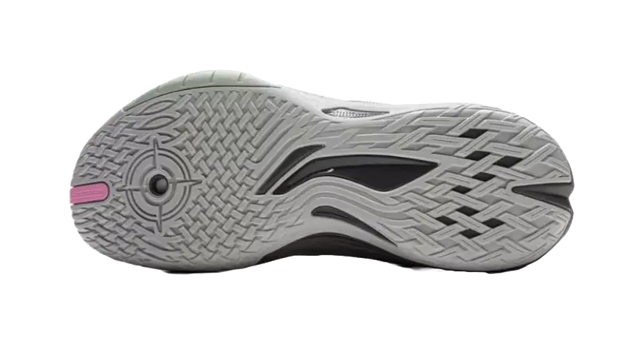 LiNing Wear-Resistant Support Rebound Grip Low-Top Outdoor Performance Basketball Shoes Mens Gray Cyan Pink - Image 5
