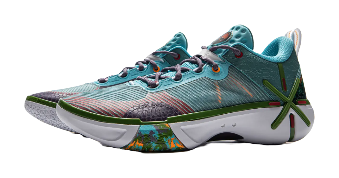 LiNing Wode Phantom 6 Men's Basketball Shoes Blue Green - Image 4