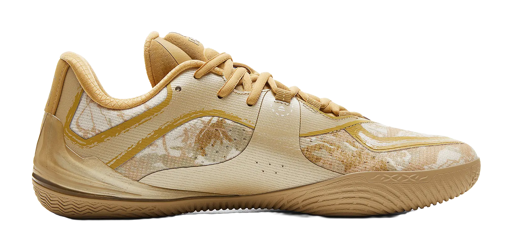 PEAK Men's Low-Top Basketball Shoes: Cushioning, Slip-Resistant, Rebound - Yellow Brown Gold - Image 3