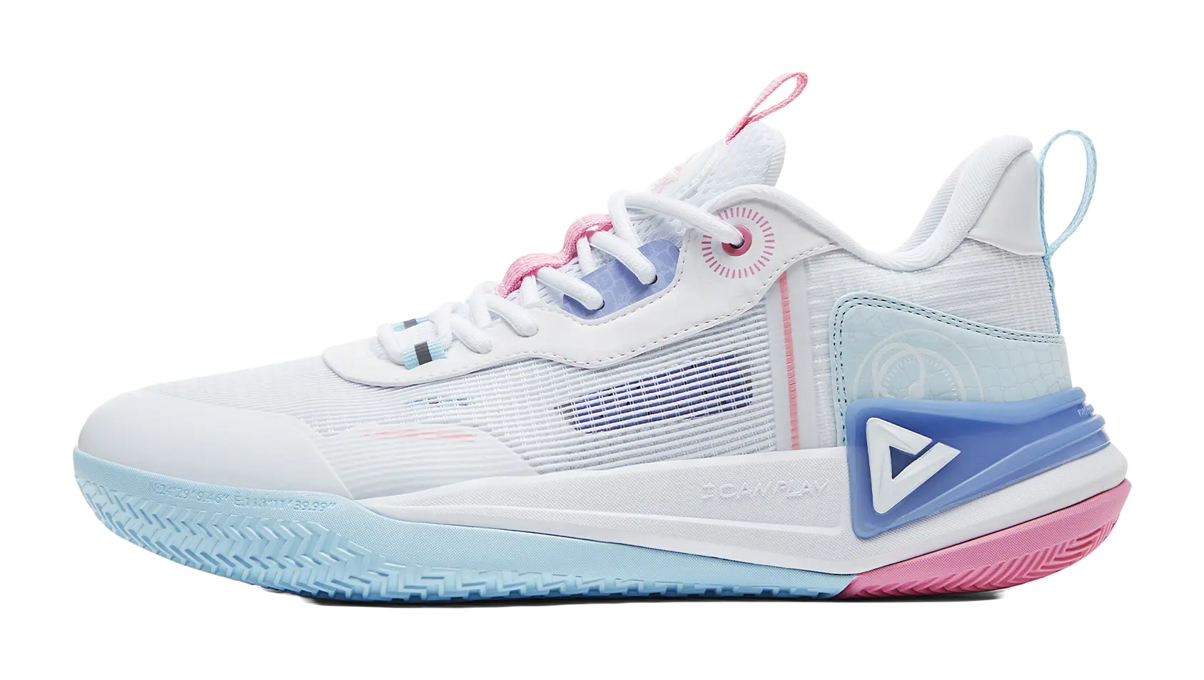 PEAK Hero 2 Basketball Shoes Mens Low top All White Fine Blue