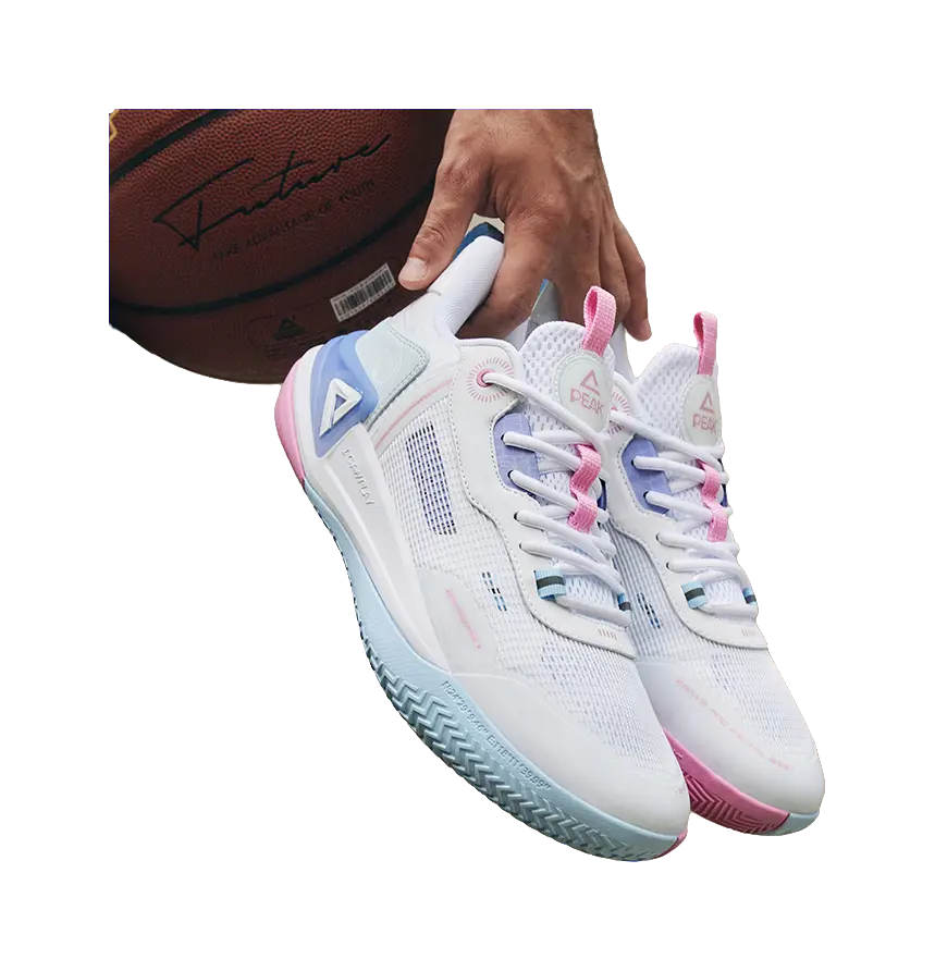 PEAK Hero 2 Basketball Shoes Mens Low top All White Fine Blue - Image 10