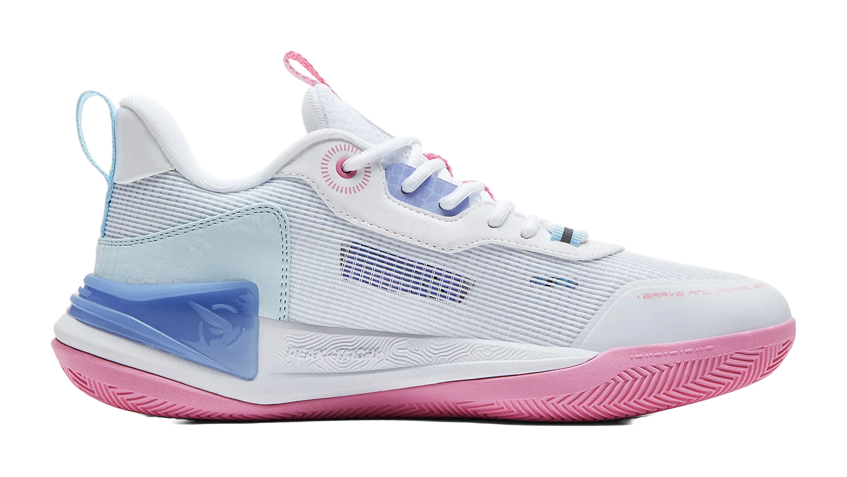 PEAK Hero 2 Basketball Shoes Mens Low top All White Fine Blue - Image 2