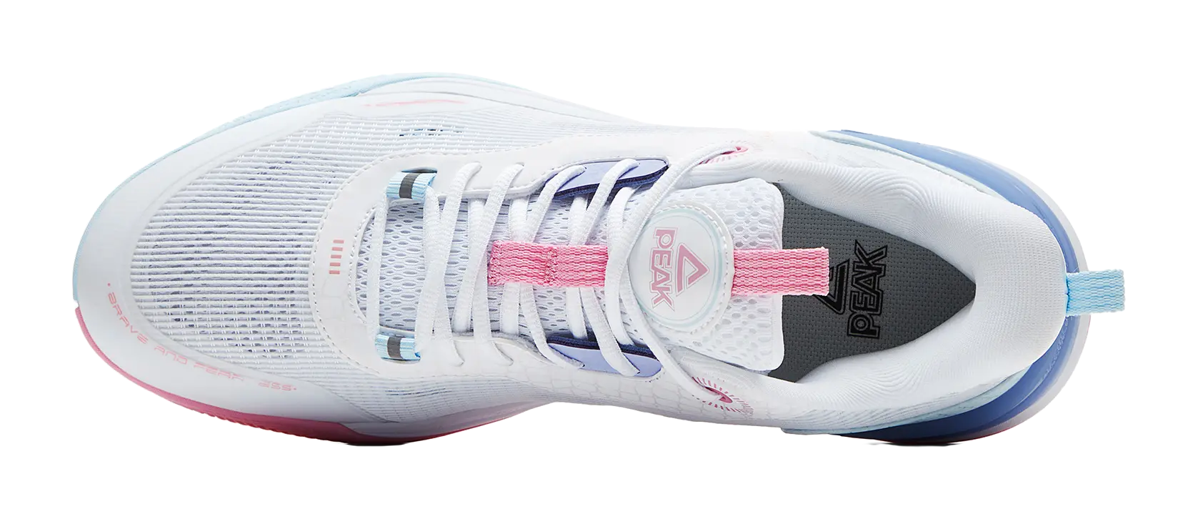 PEAK Hero 2 Basketball Shoes Mens Low top All White Fine Blue - Image 4
