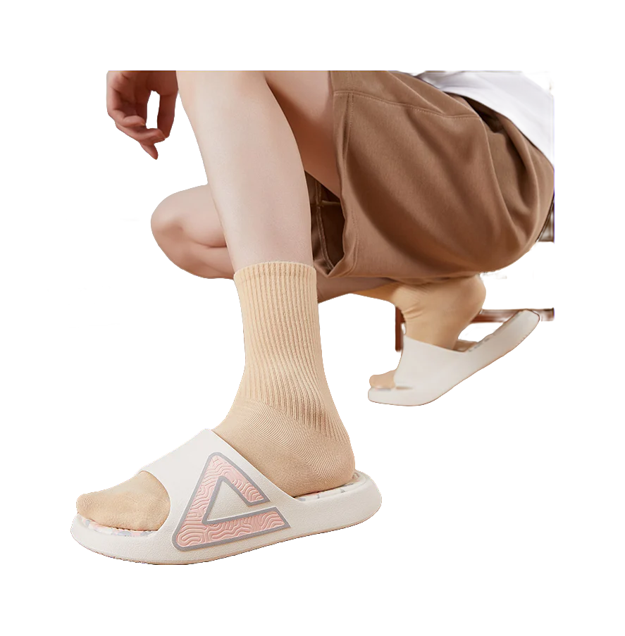 PEAK State Unisex Canvas Slides - Slip & Abrasion Resistant White/Pink - Image 5