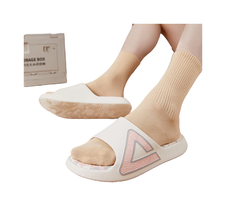 PEAK State Unisex Canvas Slides - Slip & Abrasion Resistant White/Pink - Image 7