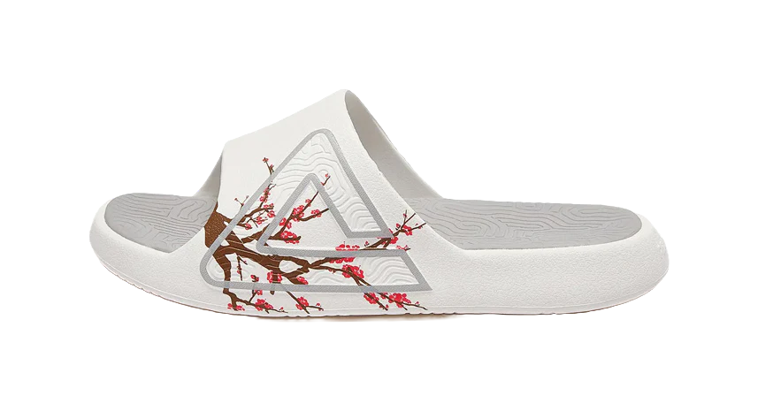 PEAK State Pole Classic Drag Quiet Slip Resistant Unisex Slide Slippers Ivory/Gray