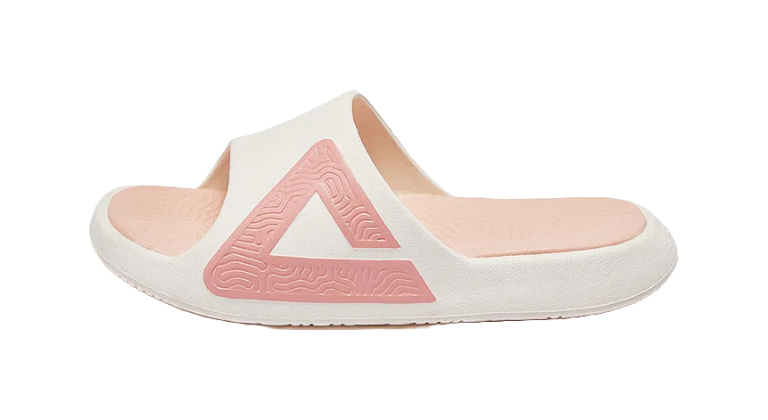 PEAK State Pole Classic Unisex Slide Slippers - Slip-Resistant, Abrasion-Resistant, White/Pink