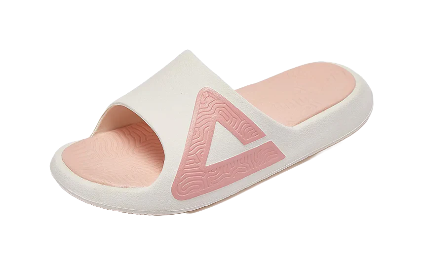 PEAK State Pole Classic Unisex Slide Slippers - Slip-Resistant, Abrasion-Resistant, White/Pink - Image 3