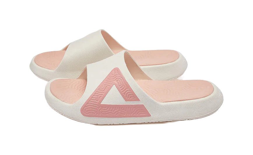PEAK State Pole Classic Unisex Slide Slippers - Slip-Resistant, Abrasion-Resistant, White/Pink - Image 4