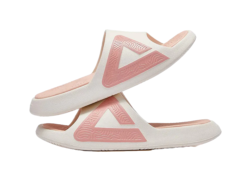PEAK State Pole Classic Unisex Slide Slippers - Slip-Resistant, Abrasion-Resistant, White/Pink - Image 5