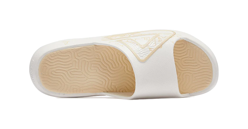 PEAK State Pole Classic Drag Quiet Slip-Resistant Cushioned Slide Slippers Unisex White/Light Khaki - Image 3
