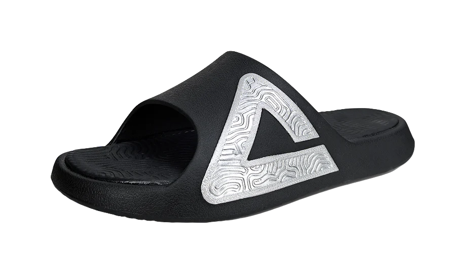 PEAK State Pole Unisex Slip-Resistant Cushioned Slide Slippers - Black/Silver - Image 3