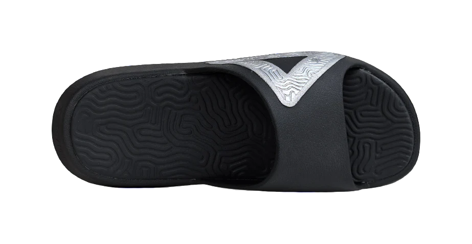PEAK State Pole Unisex Slip-Resistant Cushioned Slide Slippers - Black/Silver - Image 4