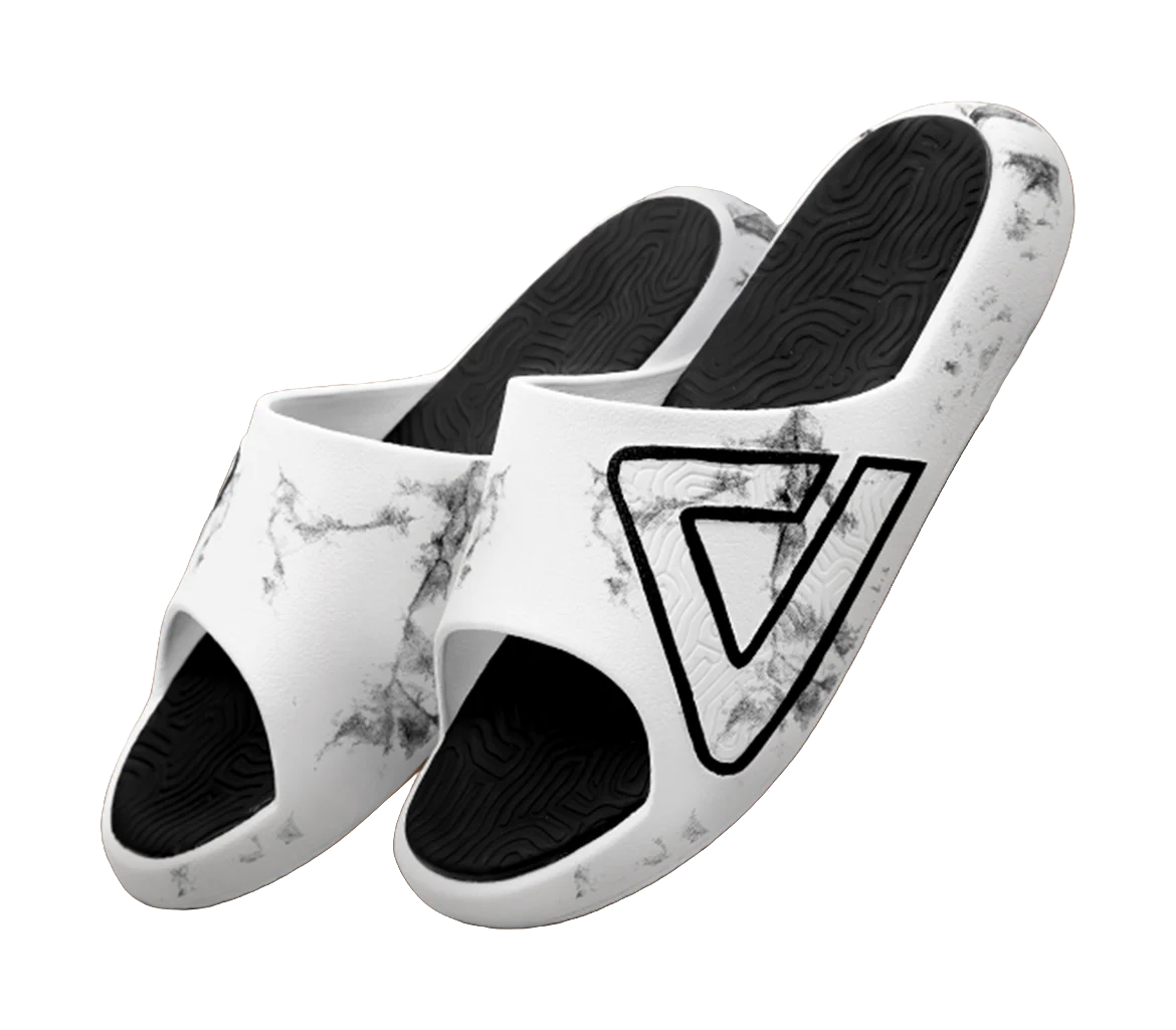 PEAK Tai Ji 1.0 Unisex Slip Resistant Slide Slippers - Quiet Comfort (White/Black) - Image 2