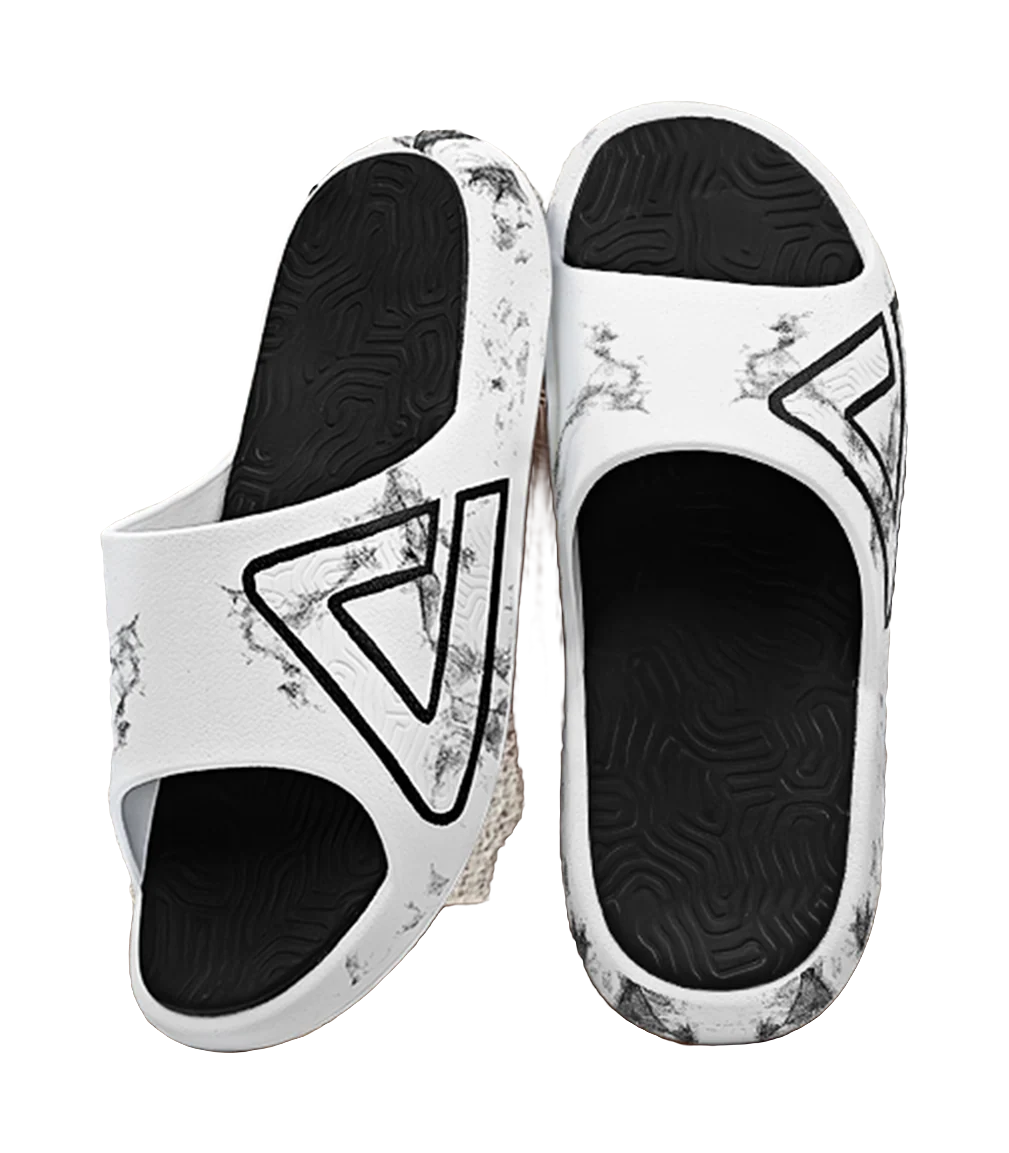 PEAK Tai Ji 1.0 Unisex Slip Resistant Slide Slippers - Quiet Comfort (White/Black) - Image 4