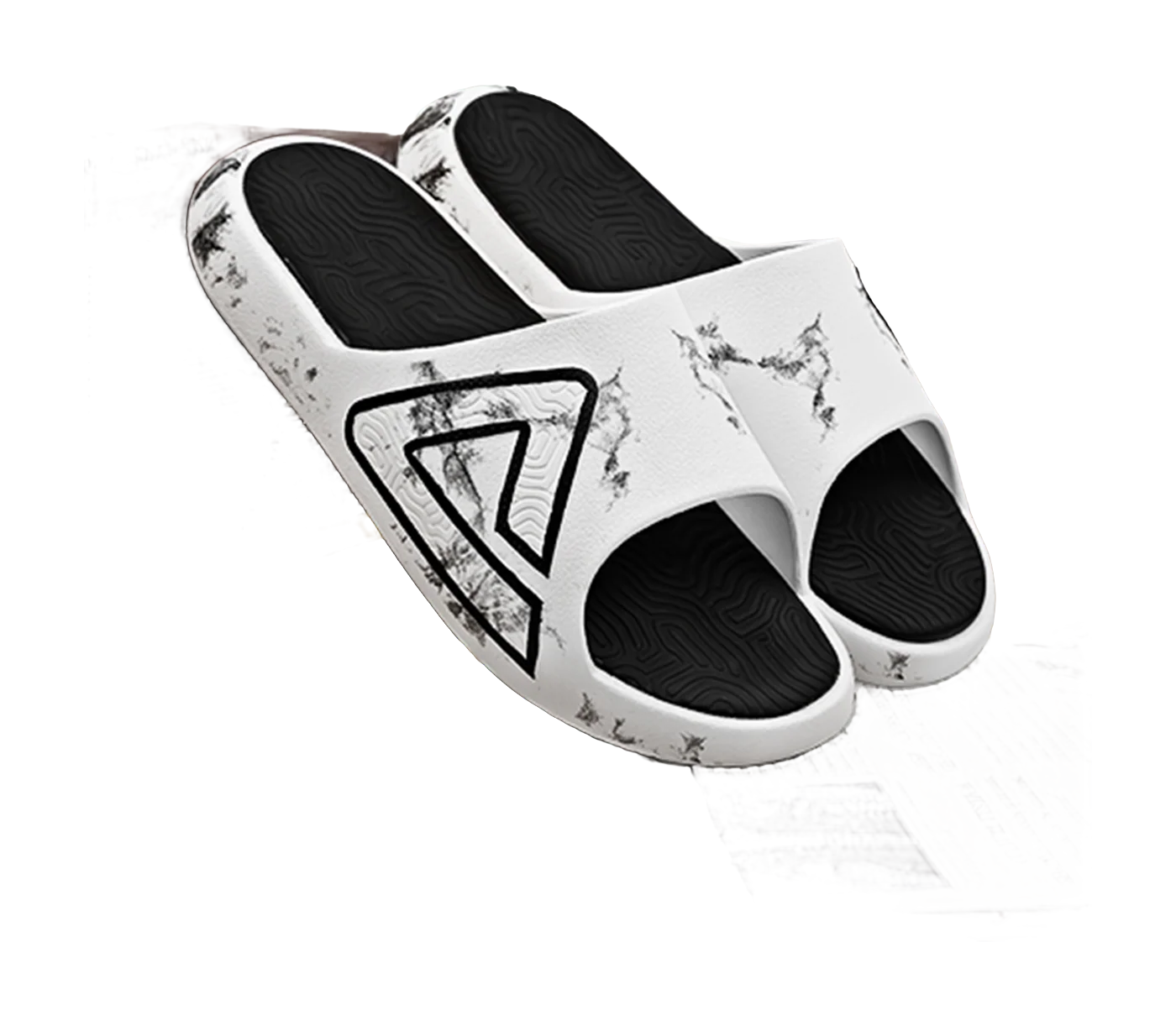 PEAK Tai Ji 1.0 Unisex Slip Resistant Slide Slippers - Quiet Comfort (White/Black) - Image 5