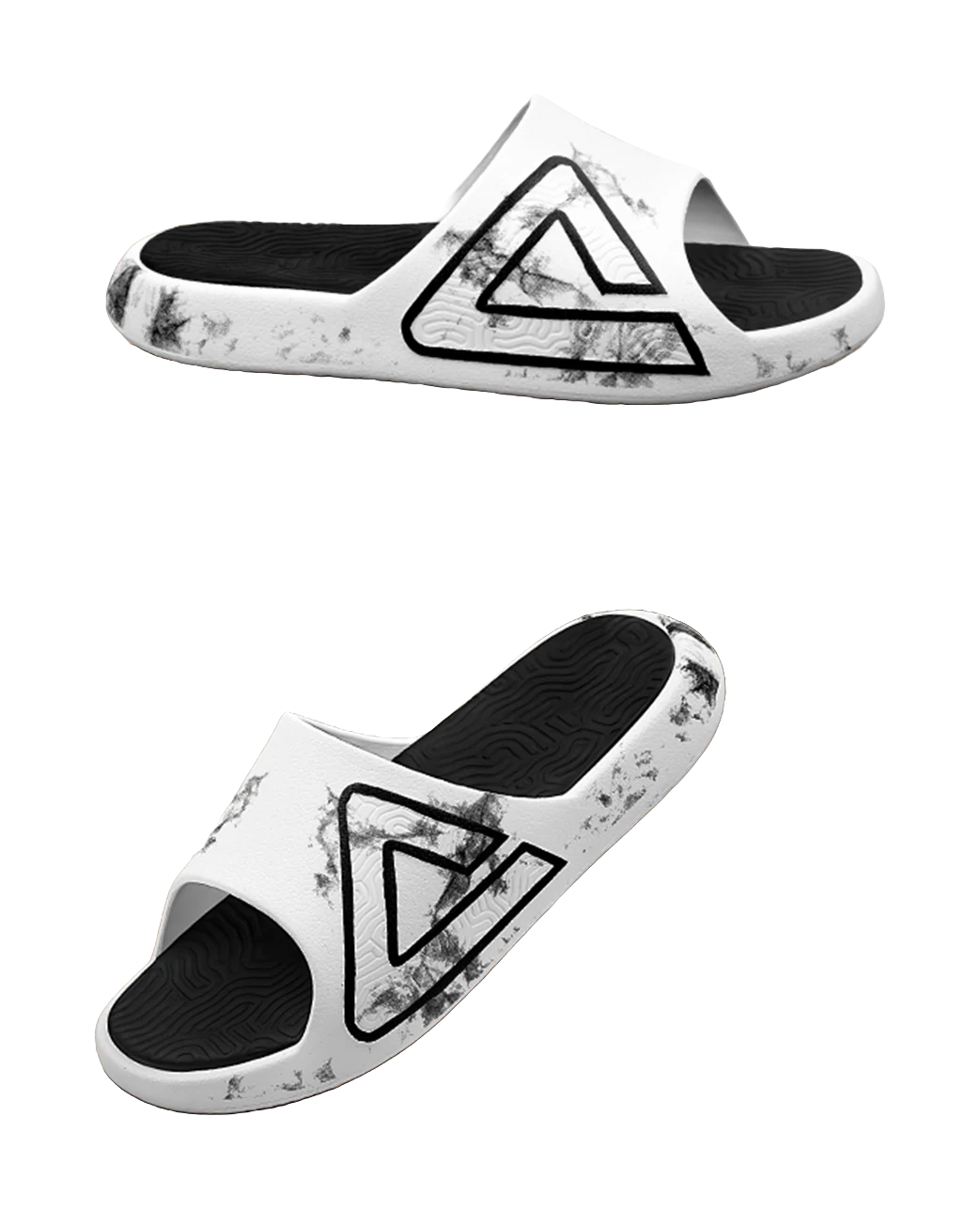 PEAK Tai Ji 1.0 Unisex Slip Resistant Slide Slippers - Quiet Comfort (White/Black) - Image 6
