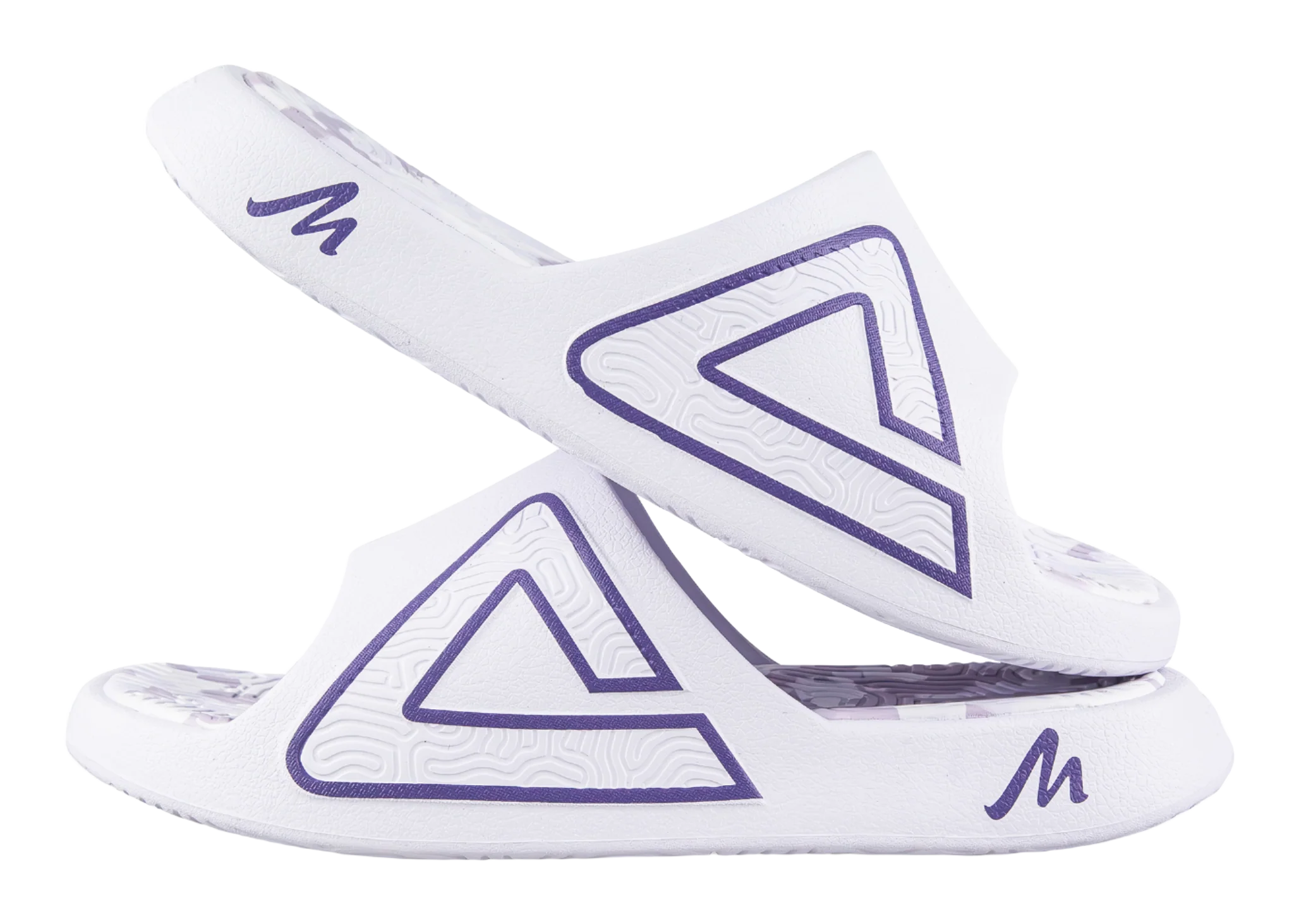 PEAK Tai Ji1.0 Unisex Slide Slippers White Purple - Image 4