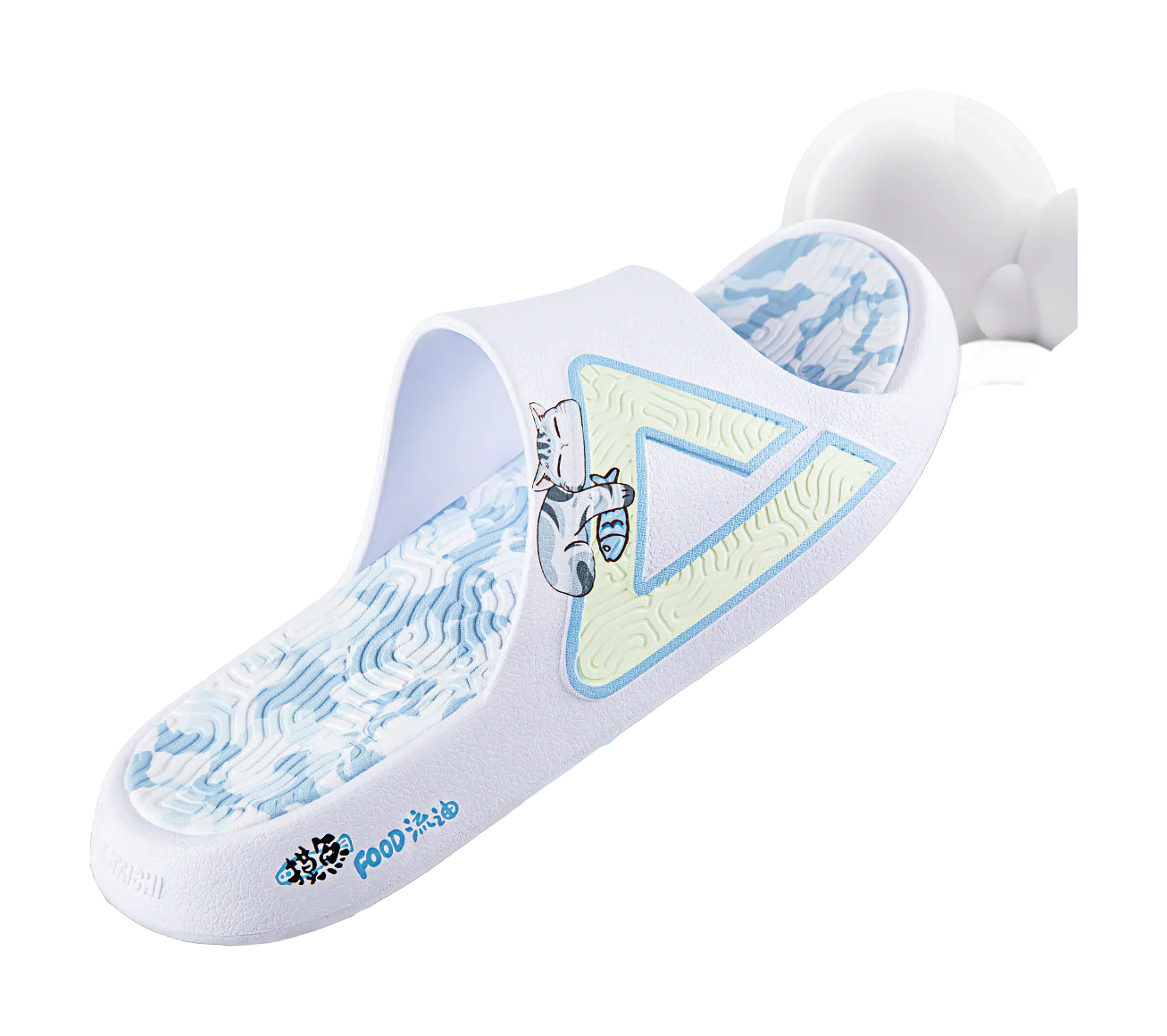 PEAK Tai Ji 1.0 Unisex Slippers - Quiet, Odor & Abrasion Resistant - White/Blue - Image 4