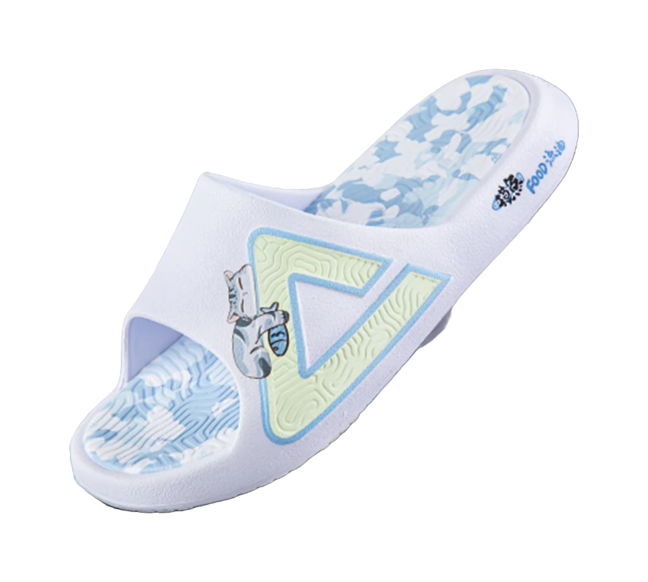 PEAK Tai Ji 1.0 Unisex Slippers - Quiet, Odor & Abrasion Resistant - White/Blue - Image 7