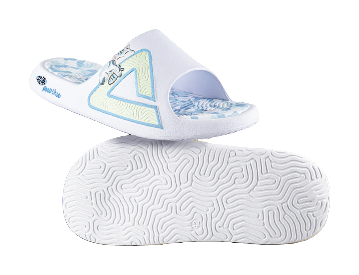 PEAK Tai Ji 1.0 Unisex Slippers - Quiet, Odor & Abrasion Resistant - White/Blue - Image 8