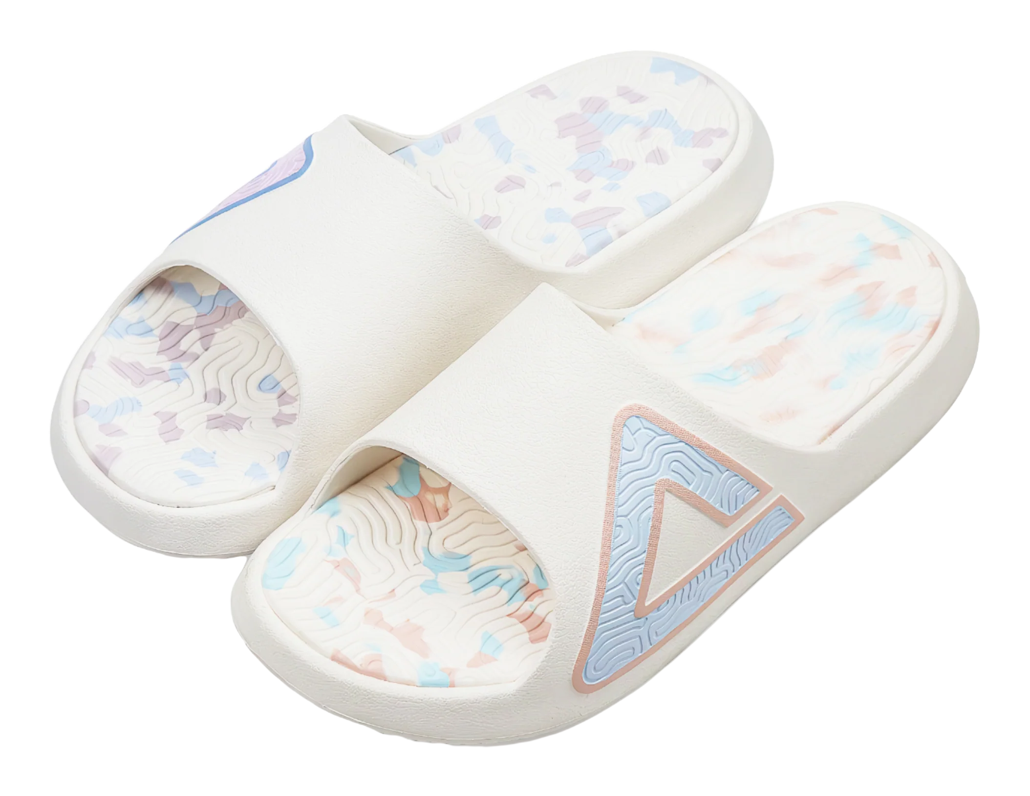 PEAK Tai Ji 1.0 Unisex EVA Slide Slippers - Pink & Blue Mismatched
