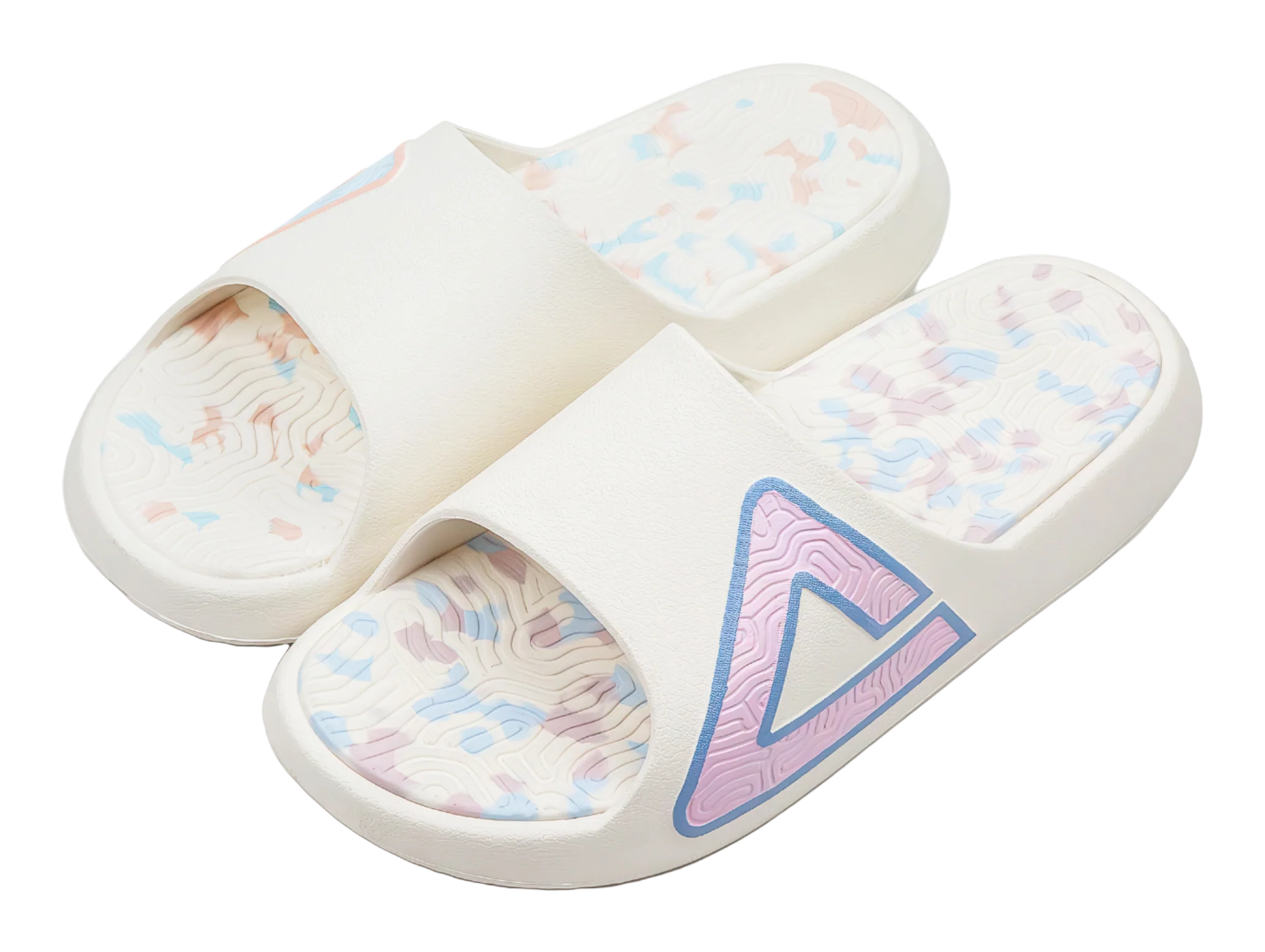 PEAK Tai Ji 1.0 Unisex EVA Slide Slippers - Pink & Blue Mismatched - Image 2