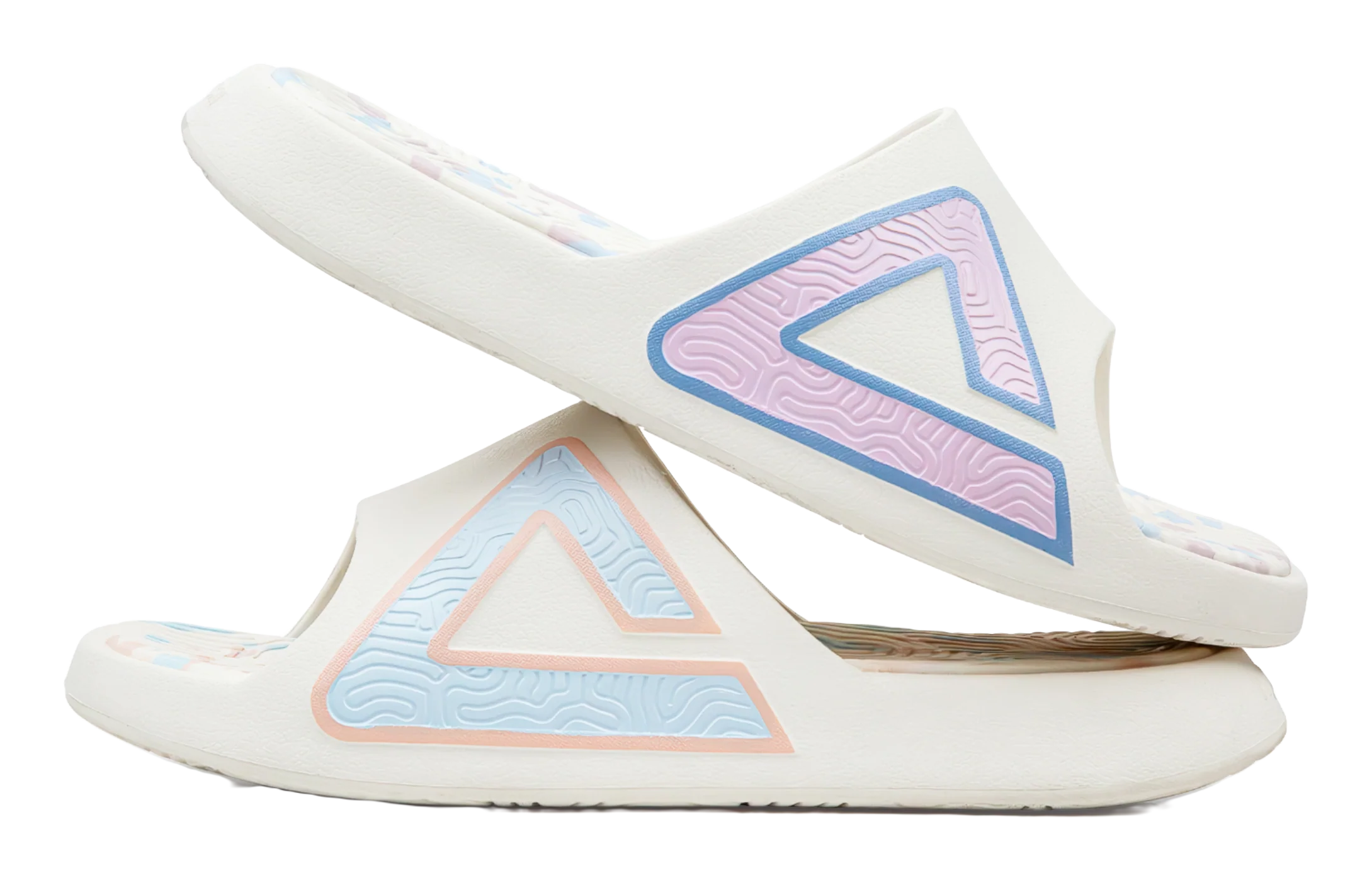 PEAK Tai Ji 1.0 Unisex EVA Slide Slippers - Pink & Blue Mismatched - Image 3