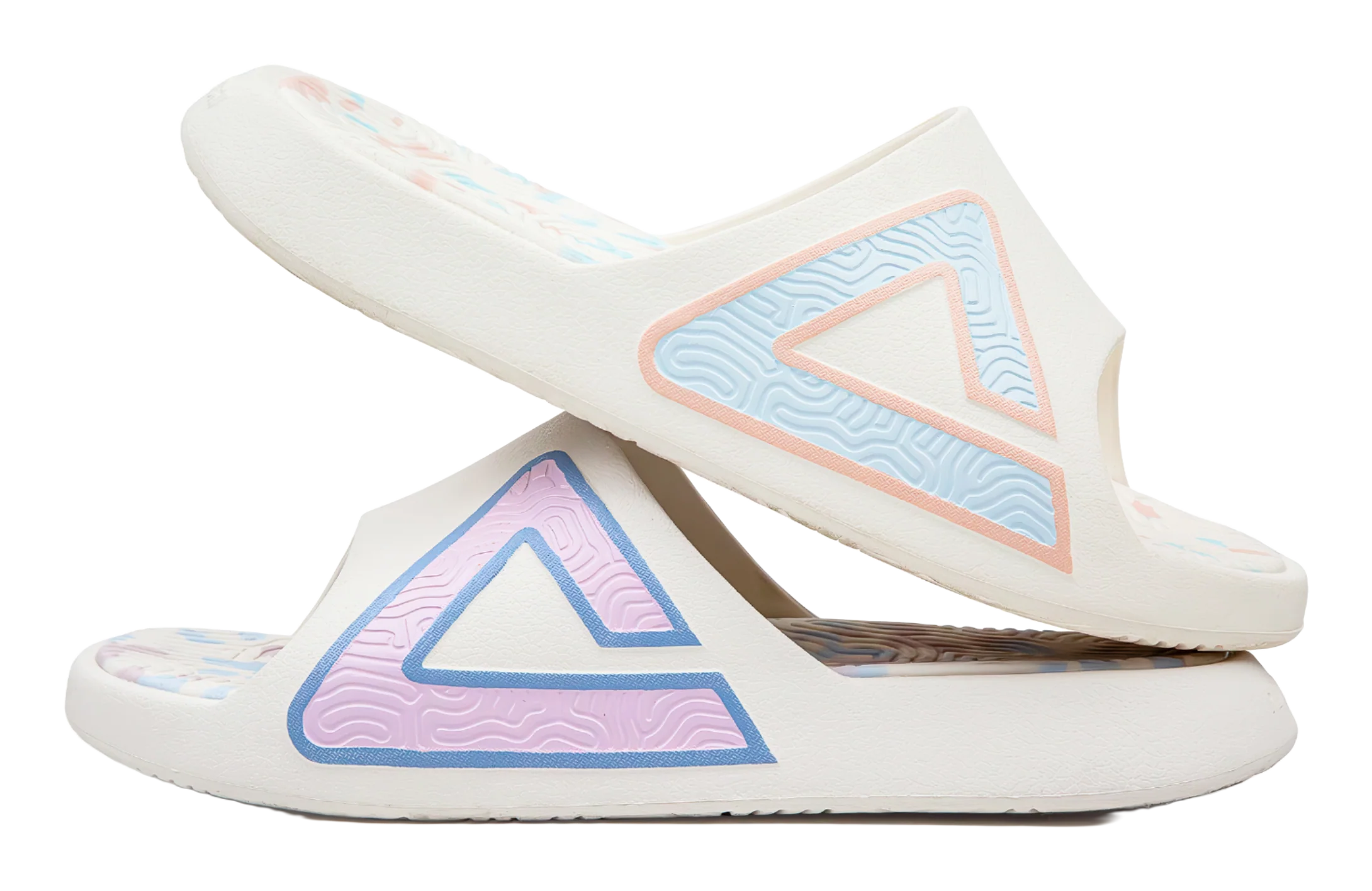 PEAK Tai Ji 1.0 Unisex EVA Slide Slippers - Pink & Blue Mismatched - Image 4