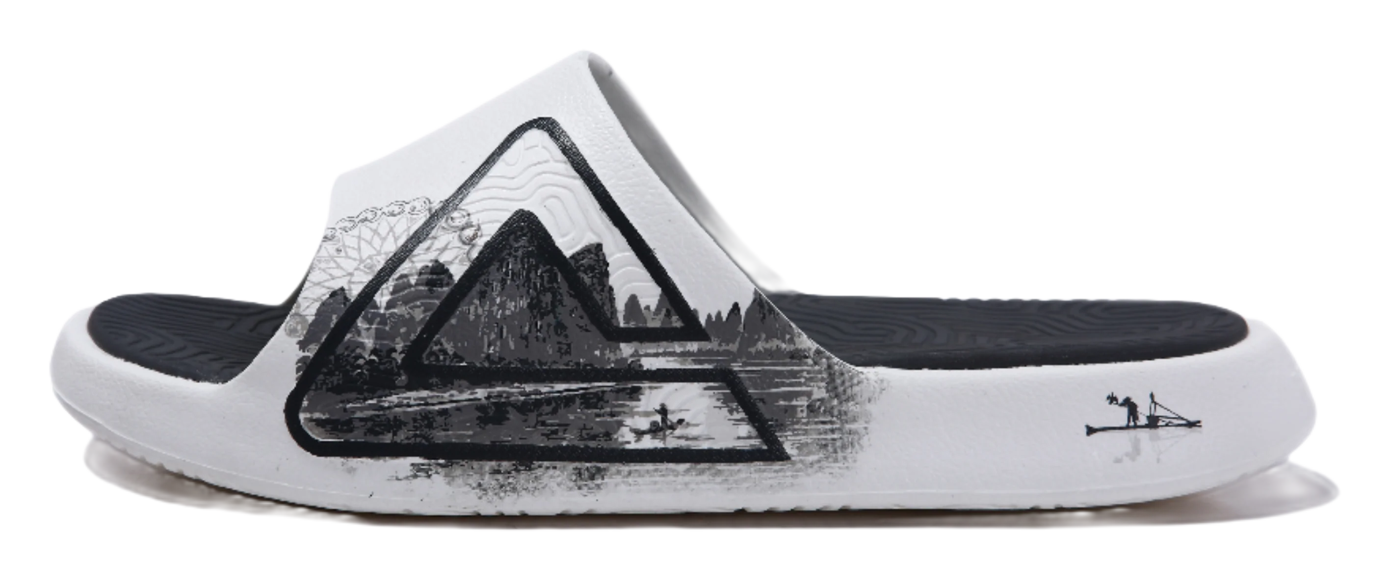 PEAK Tai Ji2.0 Anti-Slip Odorless Slide Sandals Unisex Ivory/Dark Gray